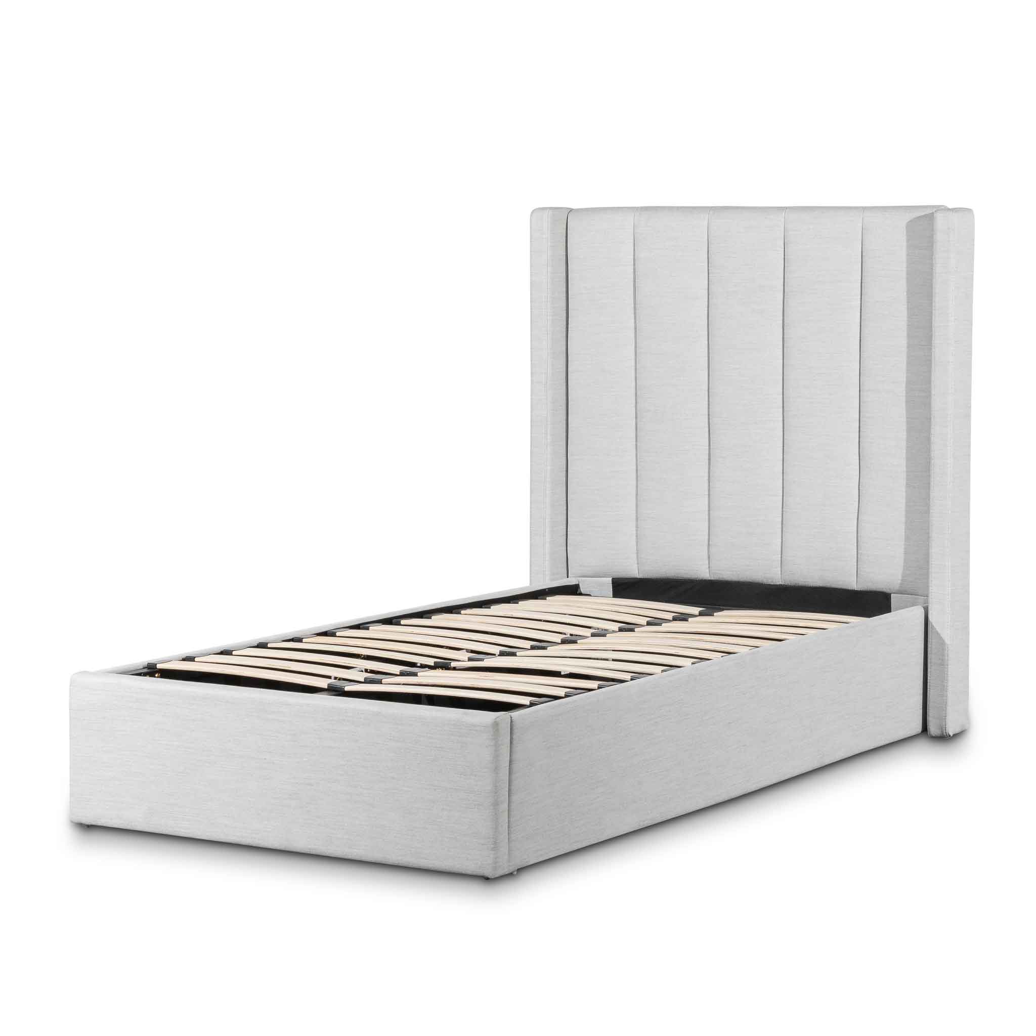 Vivienne Fabric Single Bed Frame - Fossil Grey - Beds