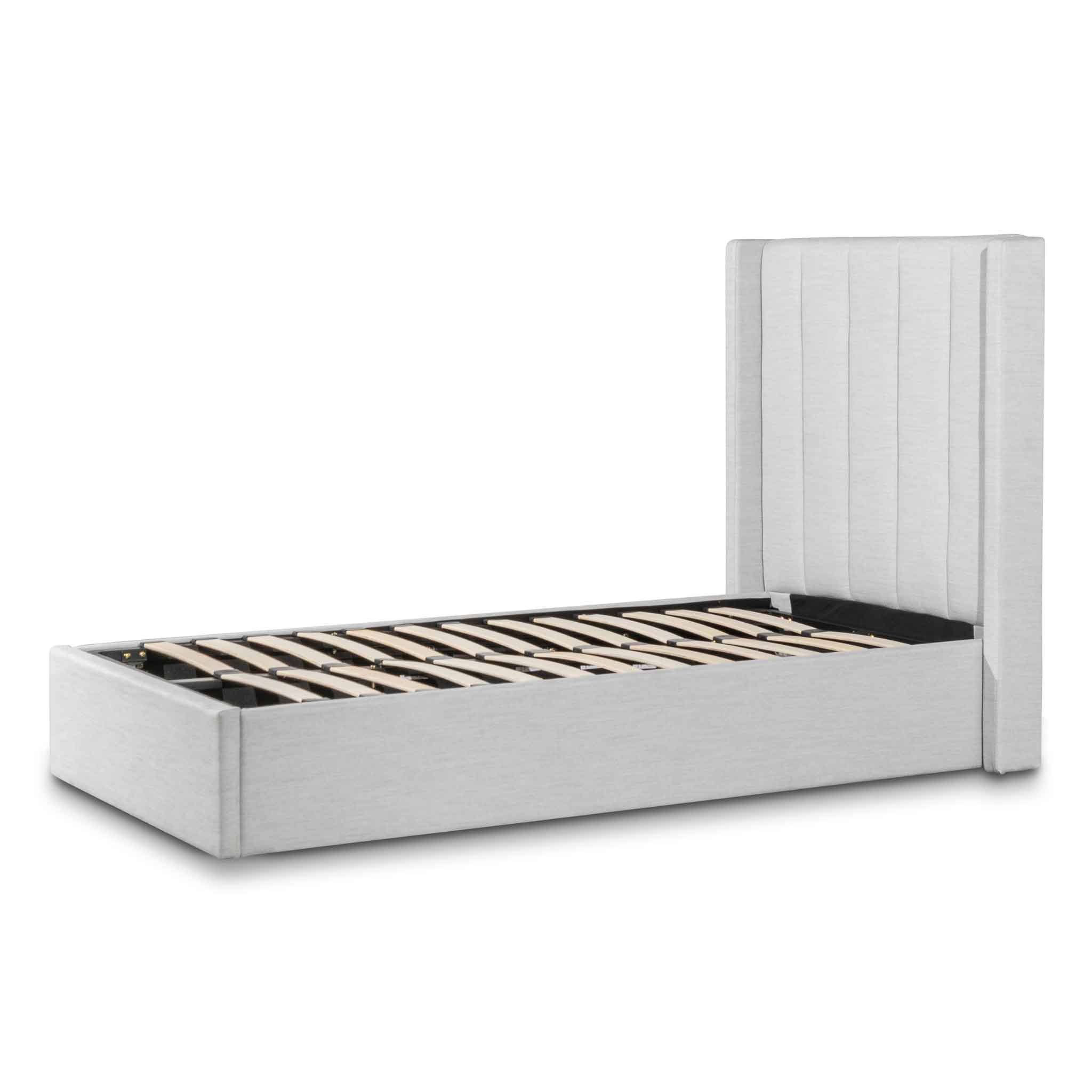 Vivienne Fabric Single Bed Frame - Fossil Grey - Beds