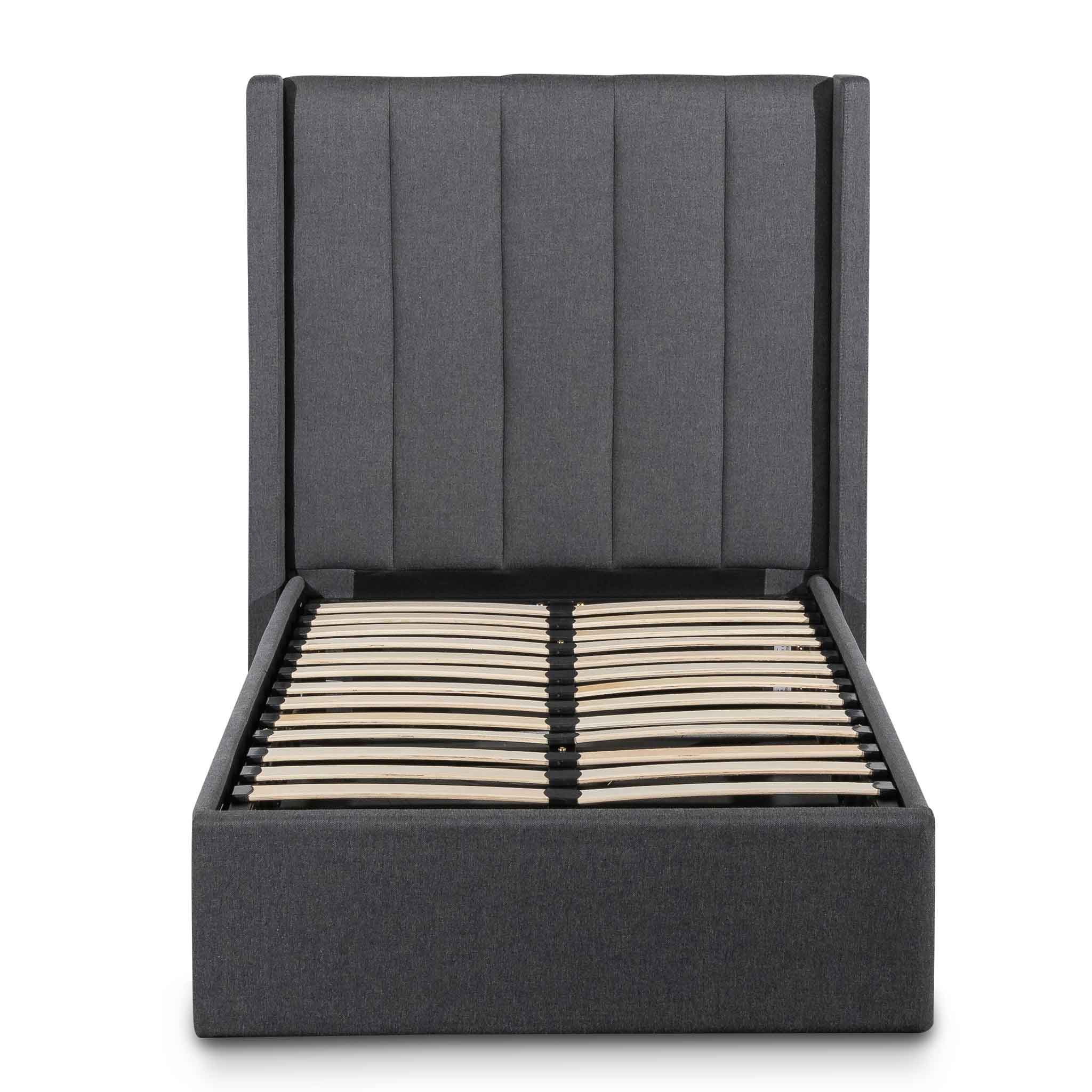 Vivienne Fabric Single Bed Frame - Pearl Grey - Beds