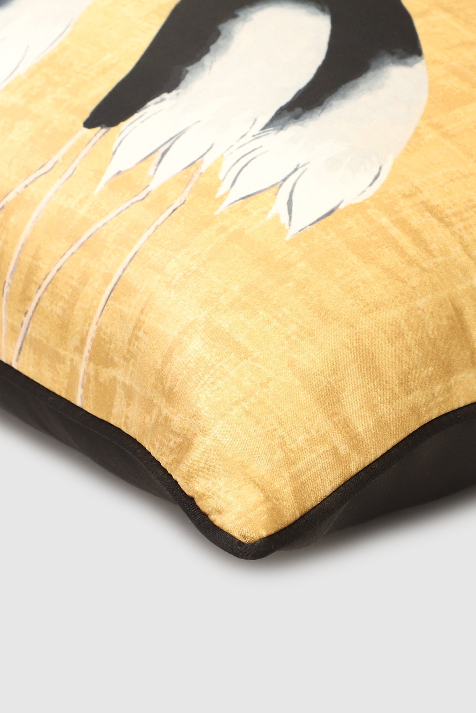 Wings of Grandeur Sateen Lumbar Pillow Cover, Yellow - Pillow Covers