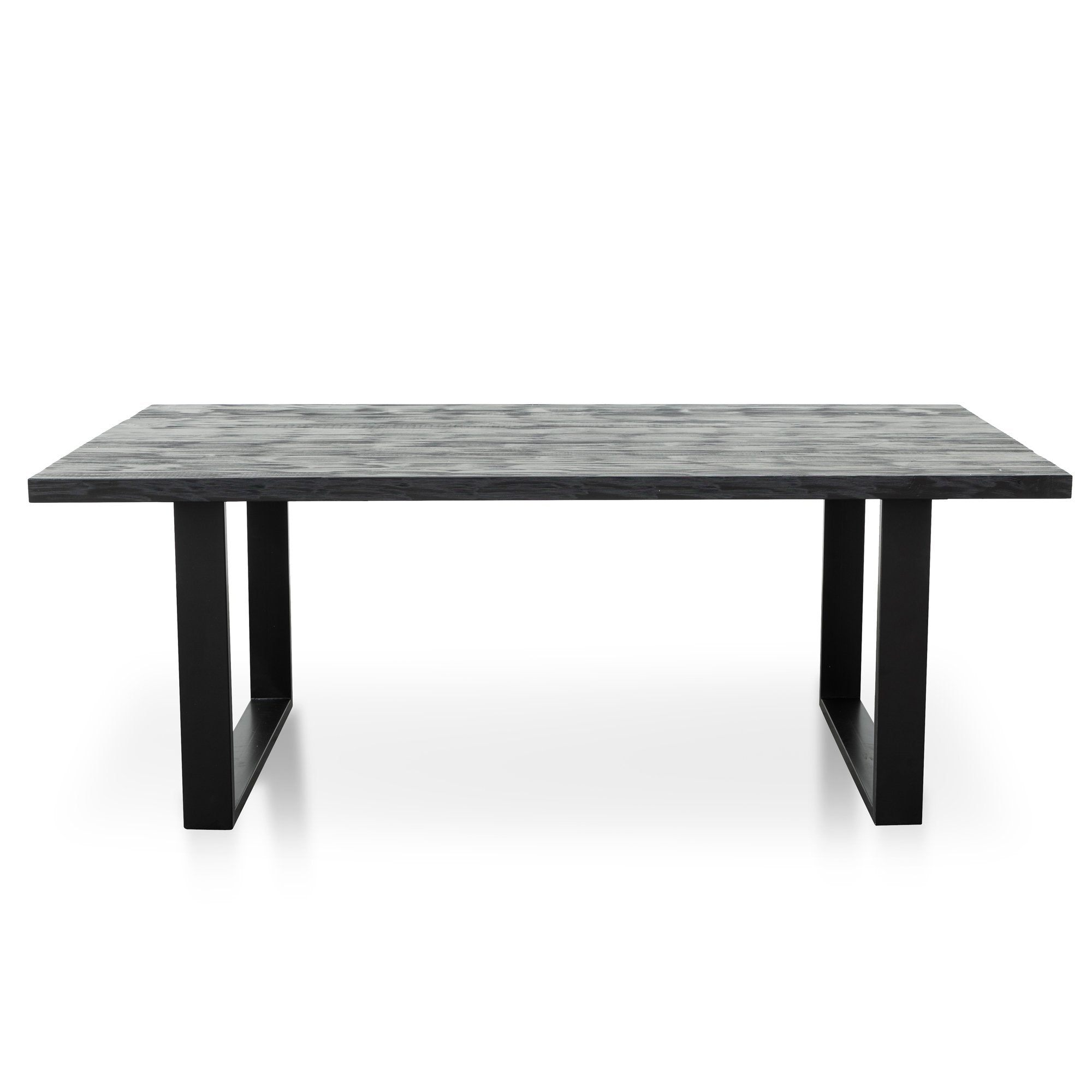Xander 2m Reclaimed Wood Dining Table - Black - Dining Tables