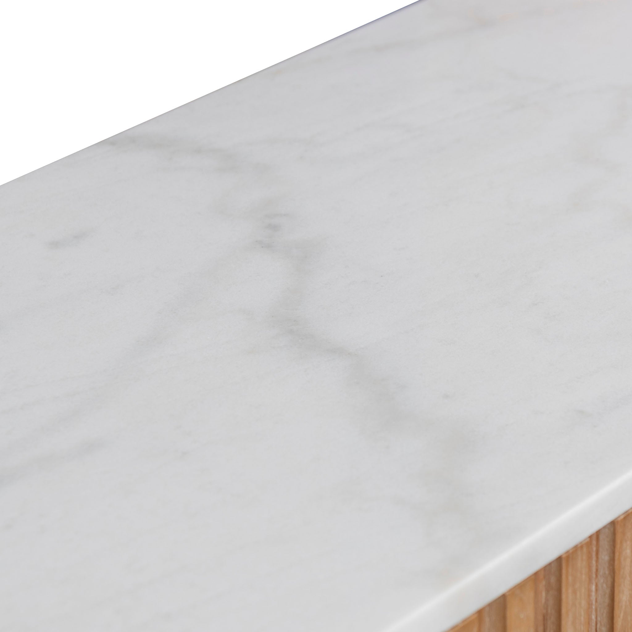 Xavier 1.6m White Marble Console Table - Natural - Console
