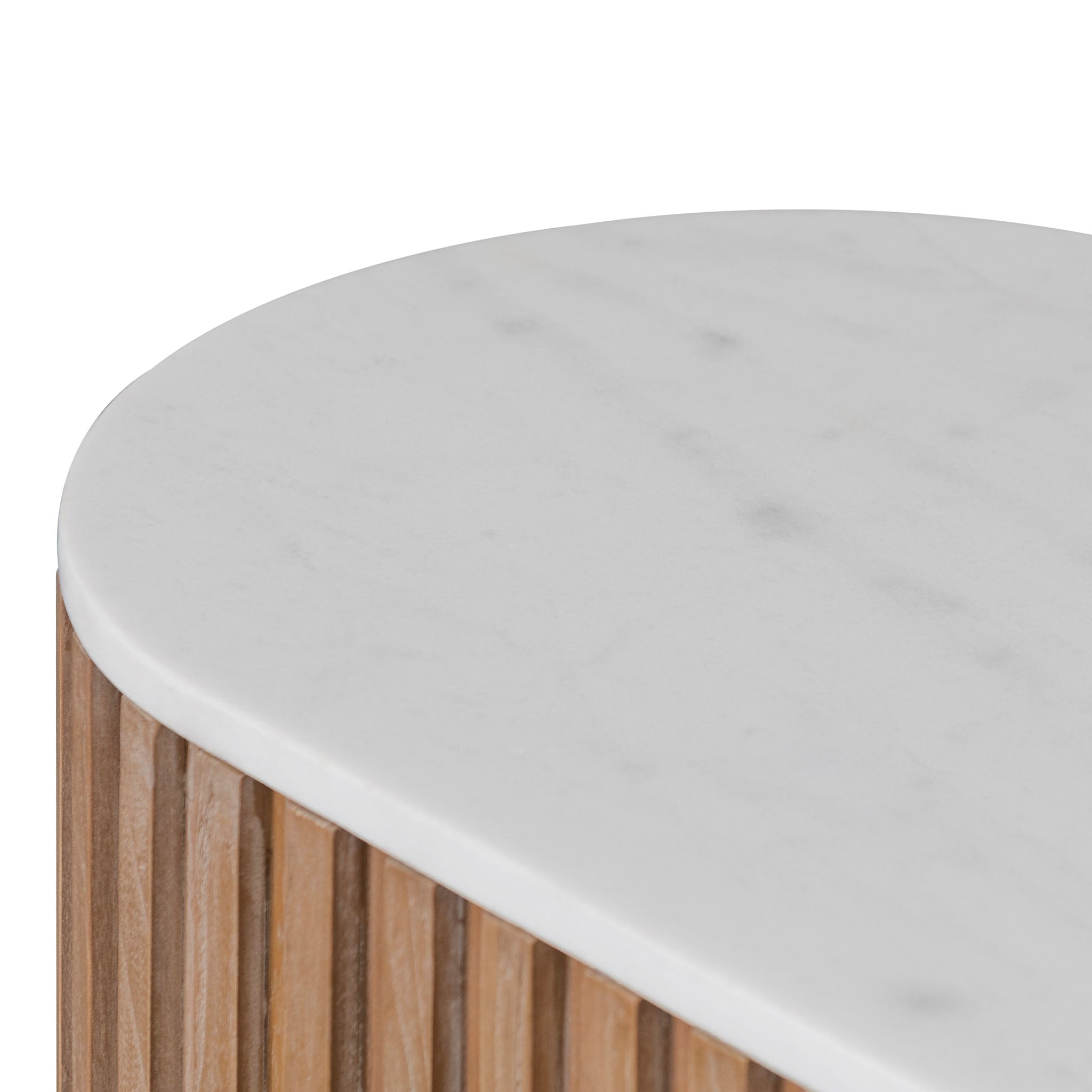 Xavier 1.6m White Marble Console Table - Natural - Console