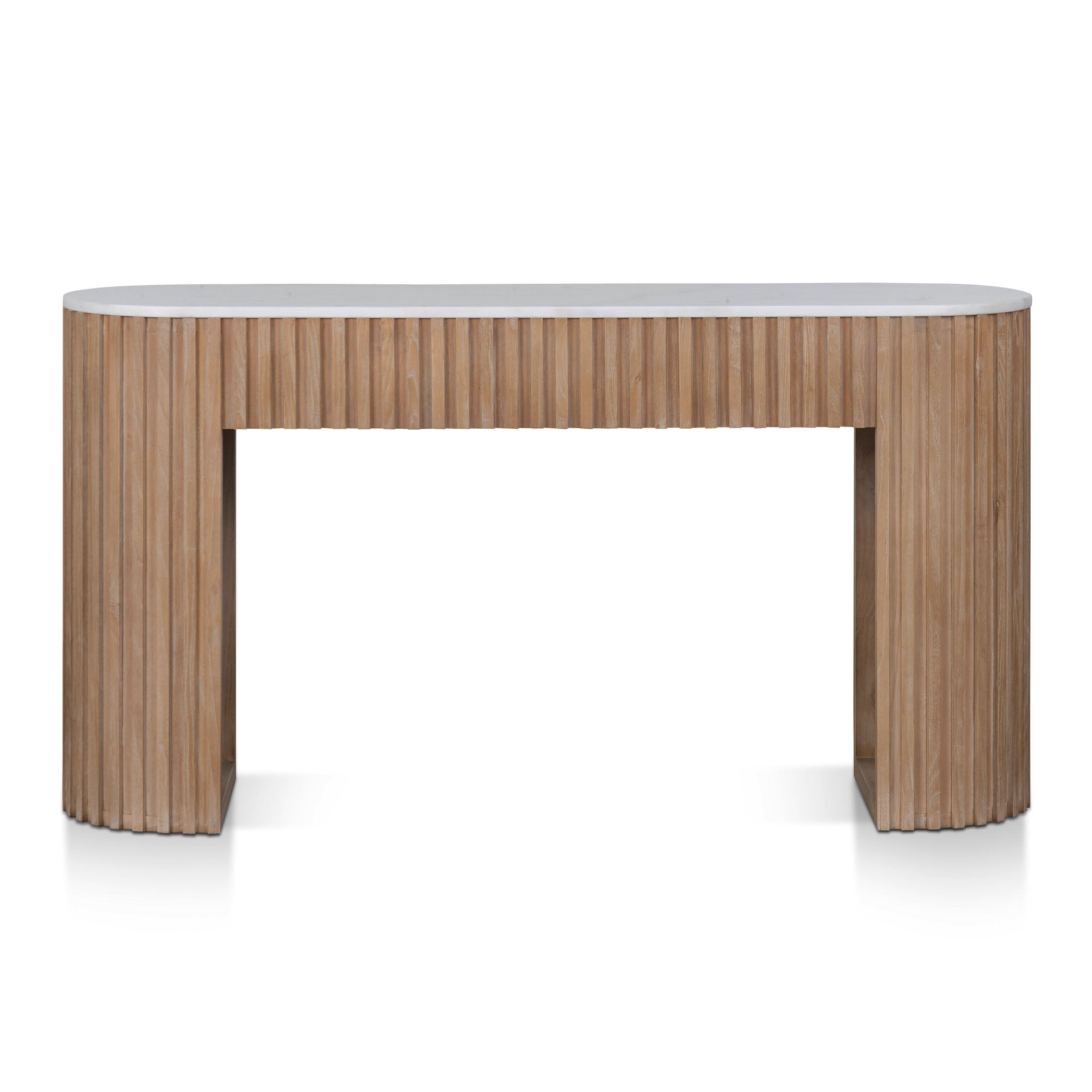Xavier 1.6m White Marble Console Table - Natural - Console