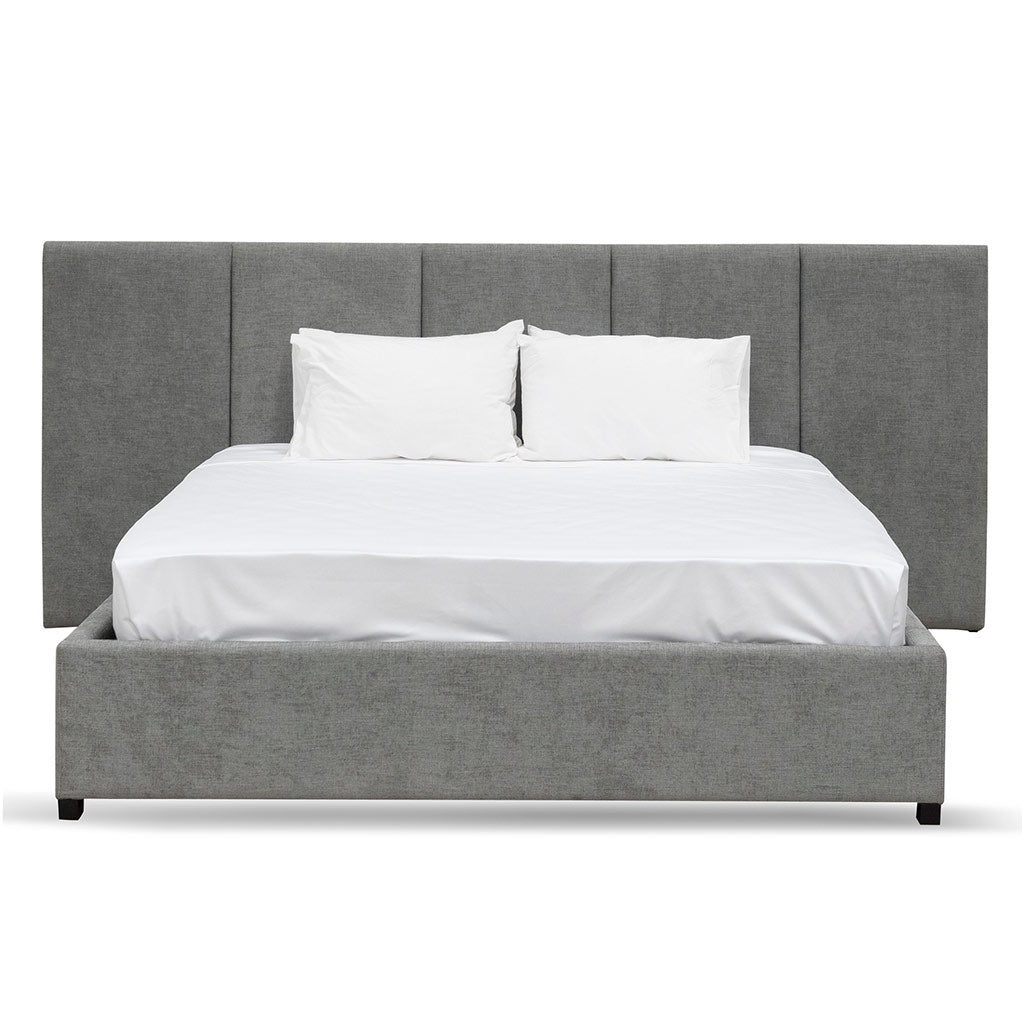 Xavier Queen Bed Frame - Flint Grey - Beds