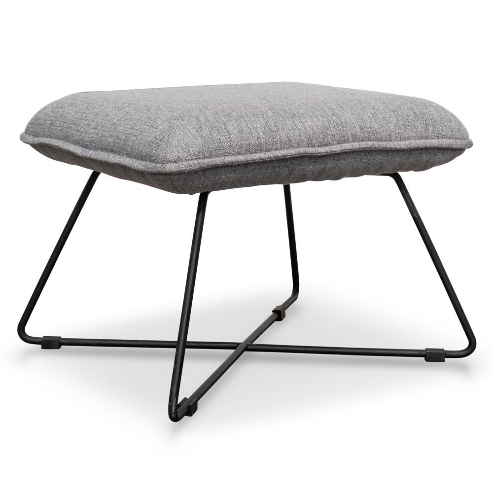 Yara Fabric Lounge Ottoman - Light Grey - Stool