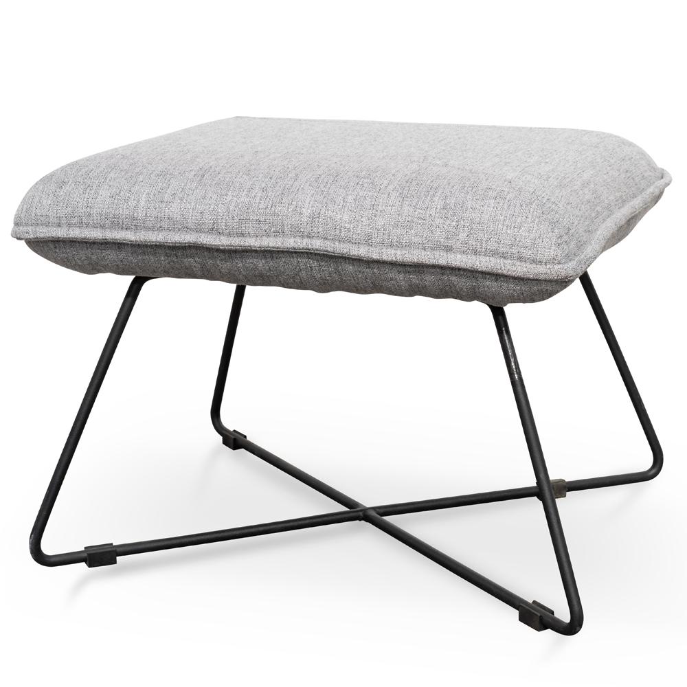 Yara Fabric Lounge Ottoman - Light Grey - Stool