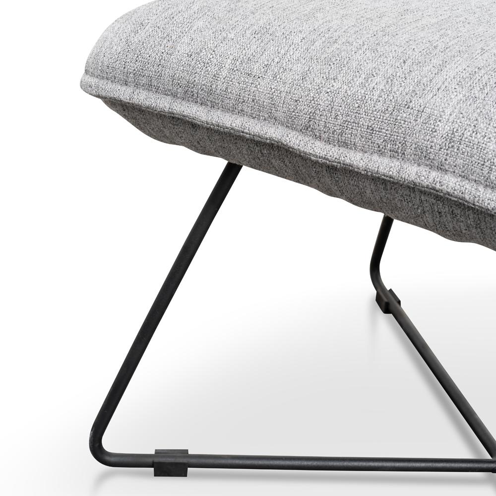 Yara Fabric Lounge Ottoman - Light Grey - Stool