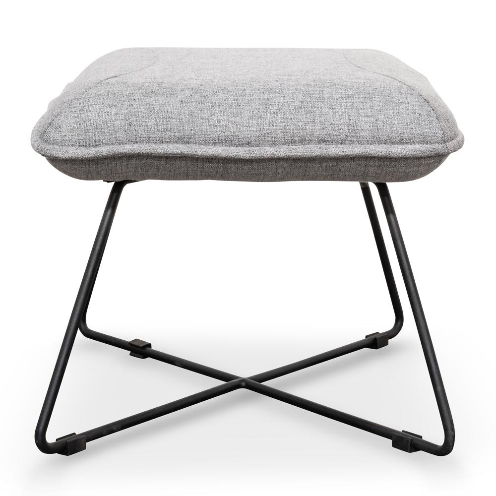 Yara Fabric Lounge Ottoman - Light Grey - Stool