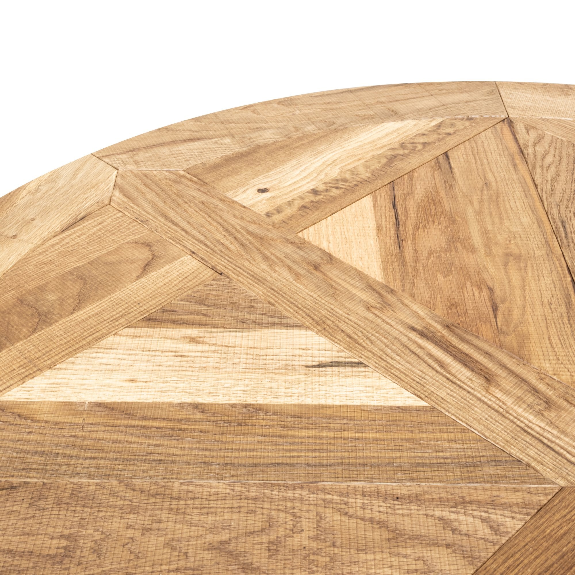 Yume 125cm Round Dining Table - European Knotty Oak and Peppercorn - Dining Tables