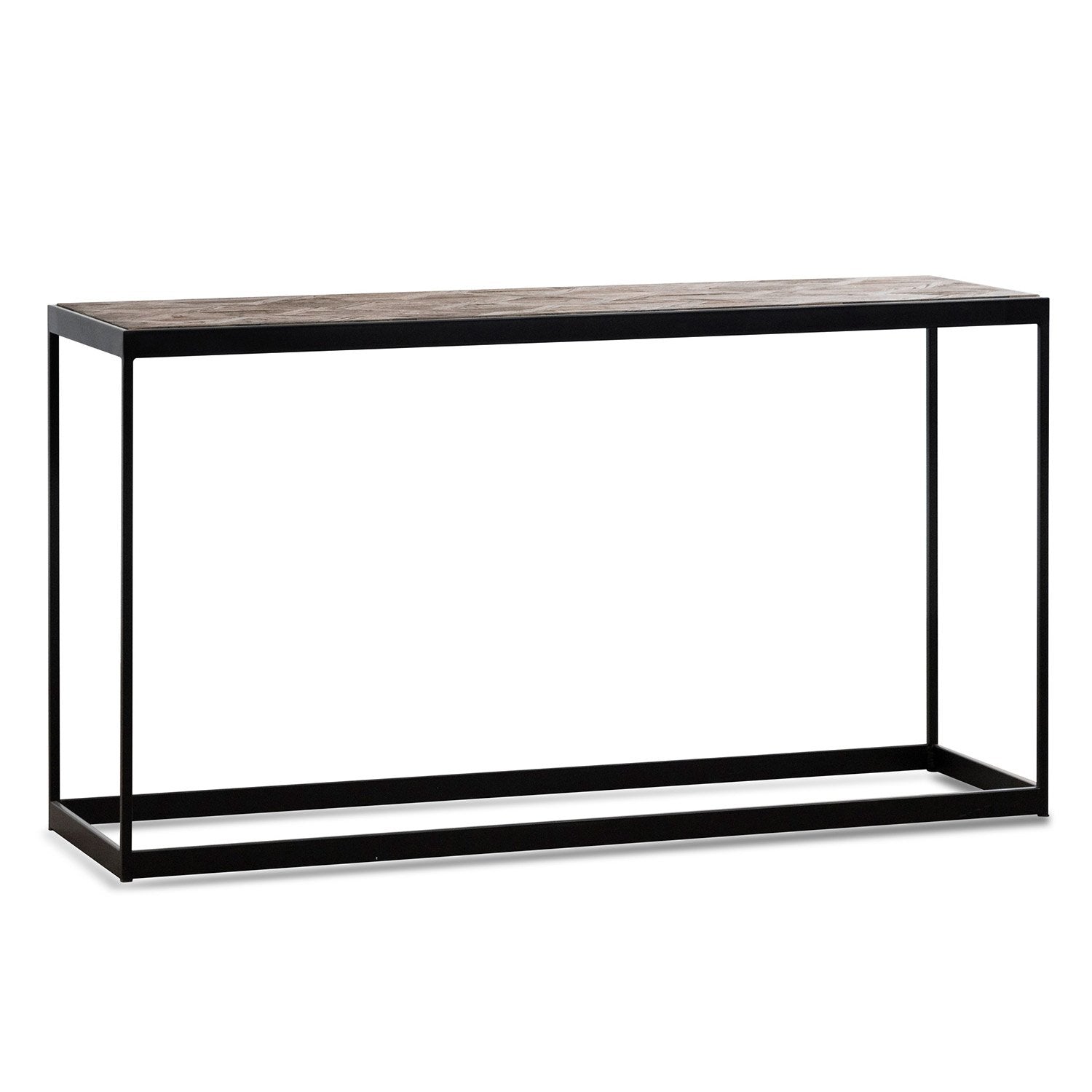 Yutani Console Table in Dark Natural - Black Frame - Console