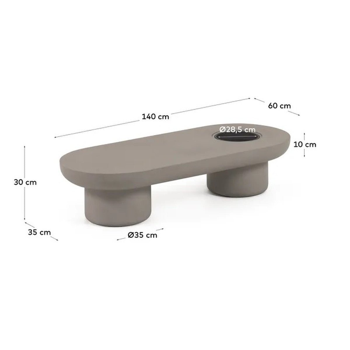 Zen Cement Outdoor Coffee Table - Coffee Table