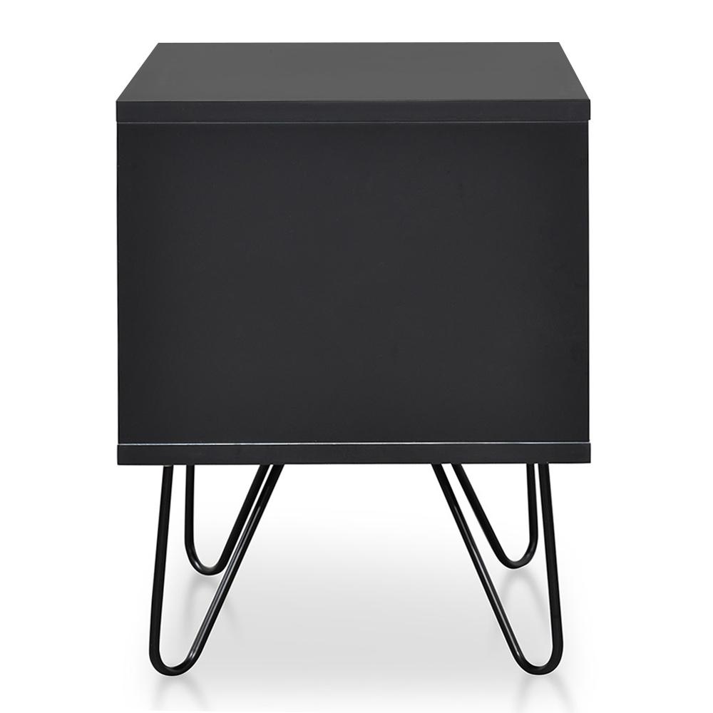 Zona Wooden Bedside Table - Black - Bedside Tables
