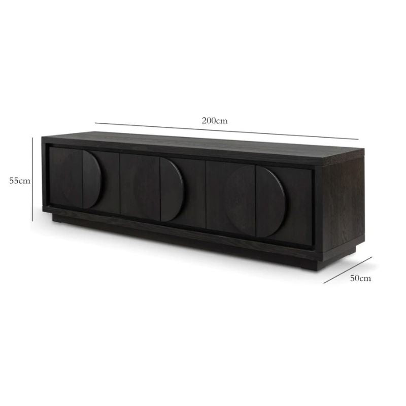 Beatrice Wooden TV Stand - Textured Espresso Black