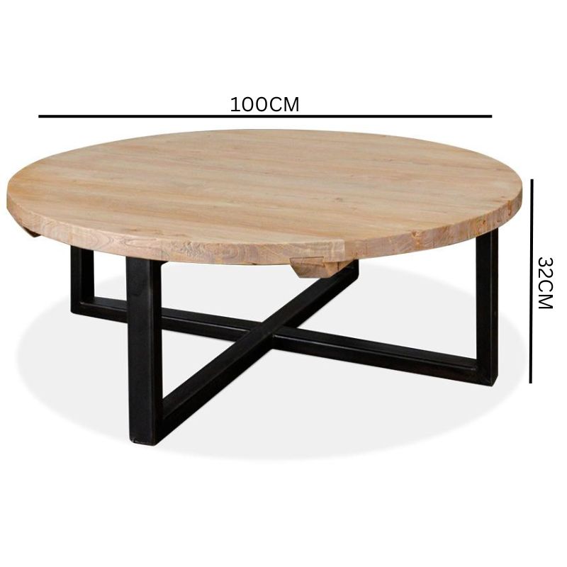 Aiden Reclaimed Round Coffee Table