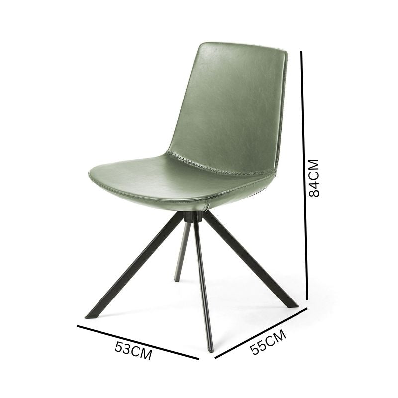 Amelia Leather Dining Chair - Green