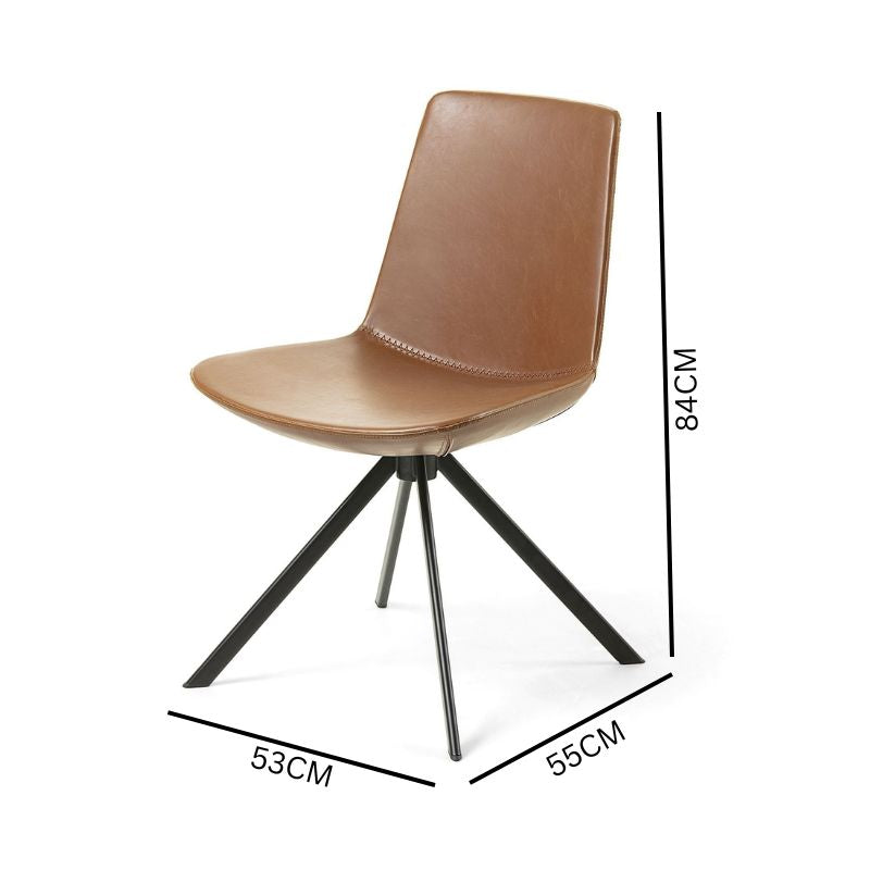 Amelia Leather Dining Chair - Light Brown