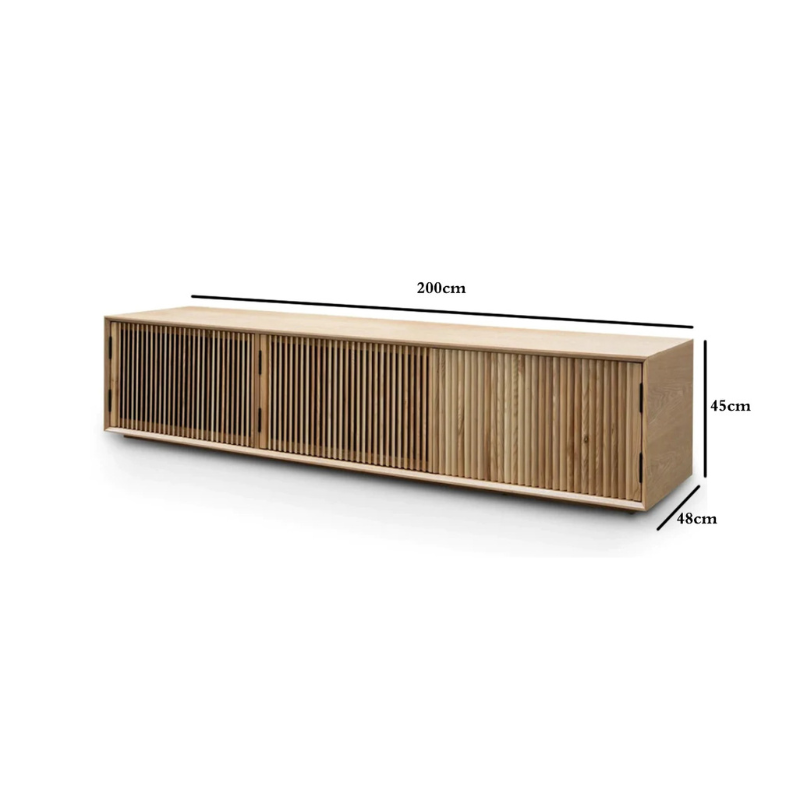 Delilah Wooden TV Entertainment Unit - Natural Ash
