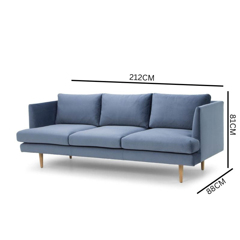 Eleanor 3S Sofa - Dust Blue