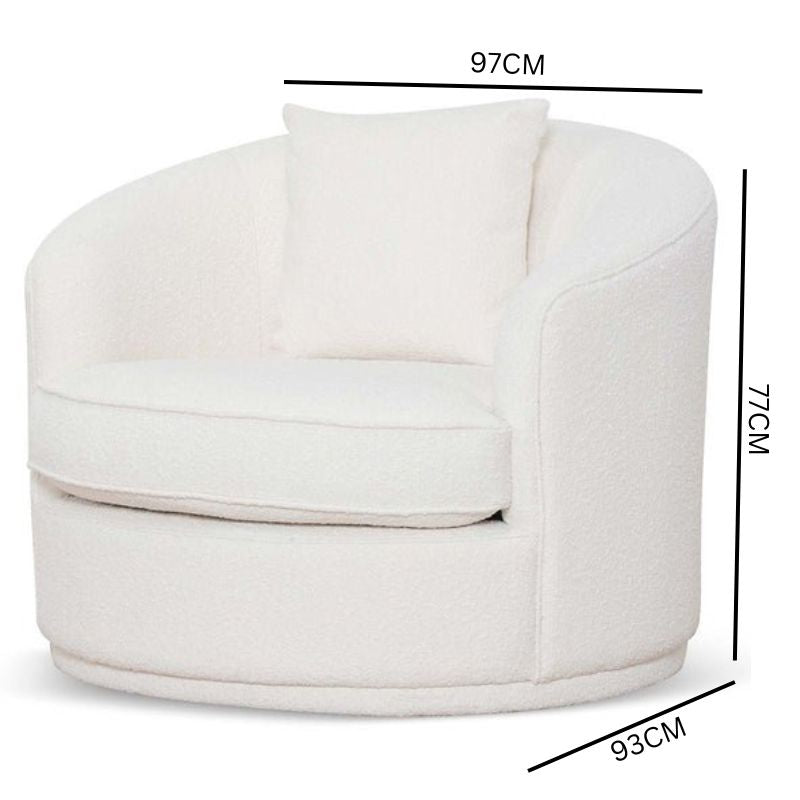 Elijah Armchair - Ivory White Boucle
