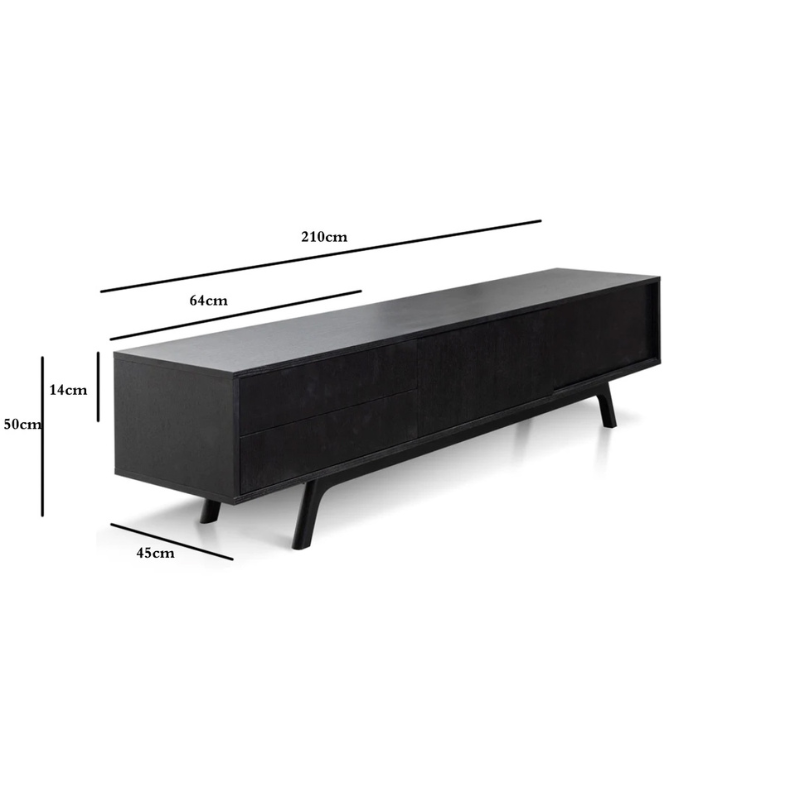 Emma Wooden TV Stand - Full Black