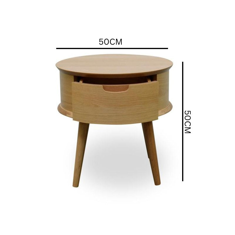 Evelyn Scandinavian Lamp Side Table - Natural