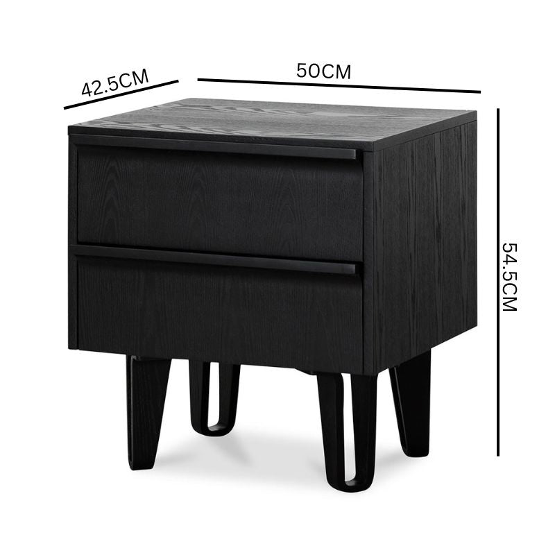 Everest Bedside Table - Full Black