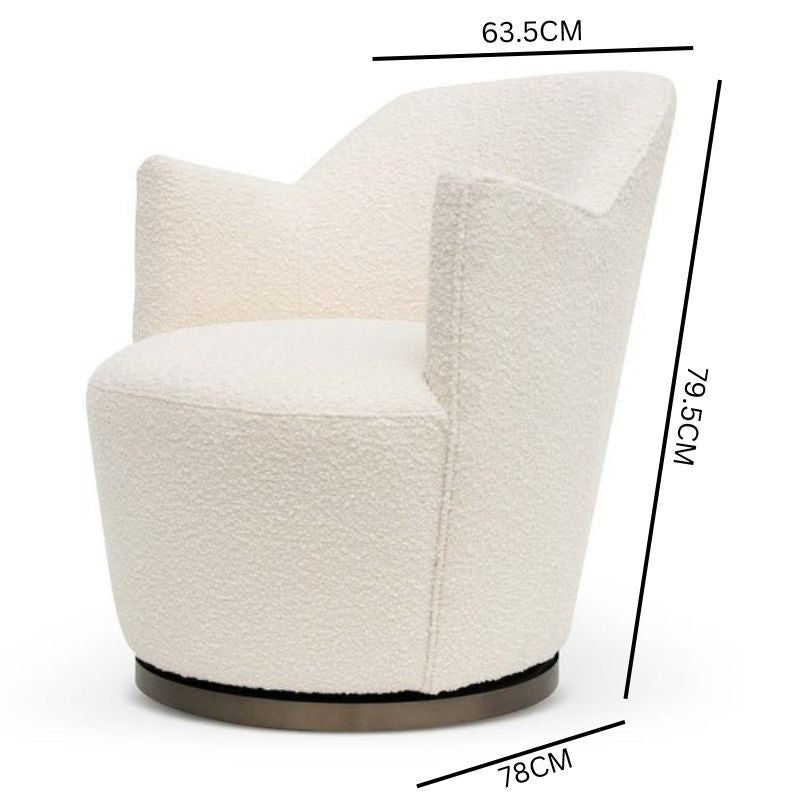 Everett Armchair - Ivory White Boucle