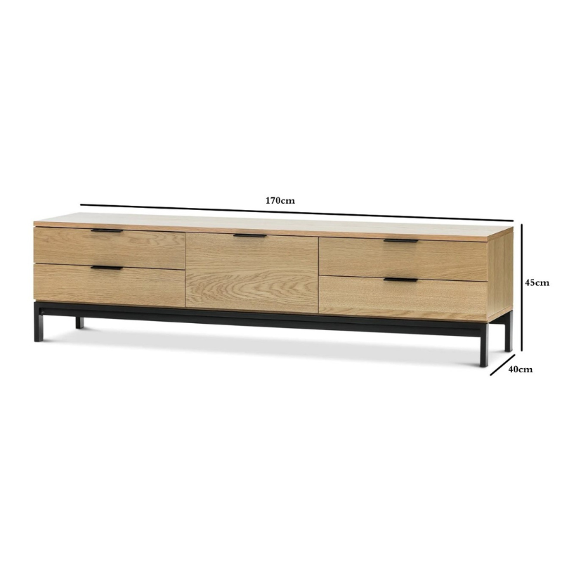 Everett Oak Entertainment Unit - Natural
