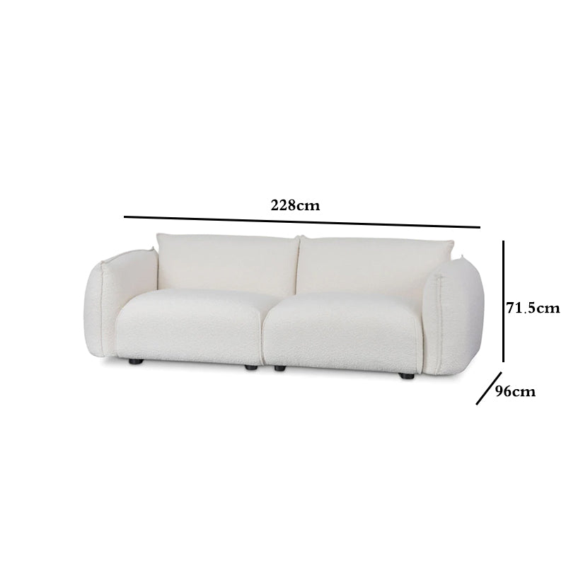 Felix 3S Sofa - White Boucle