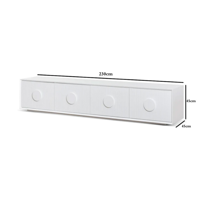 Finn Wooden Entertainment TV Stand - White
