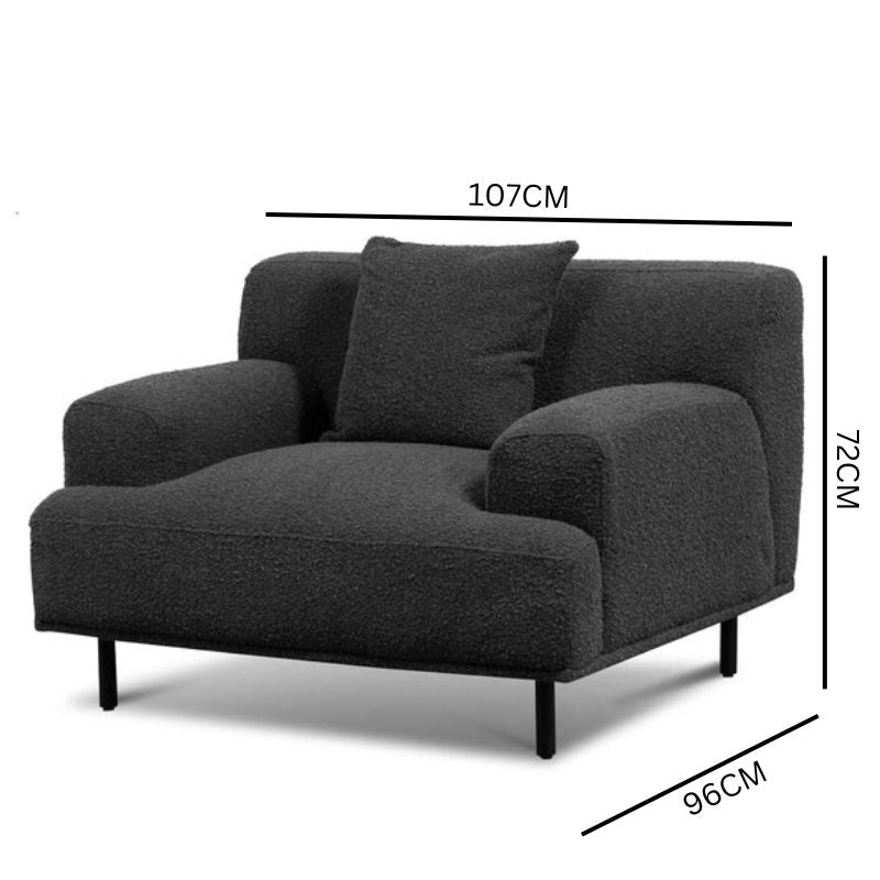 Harper Armchair - Charcoal Boucle