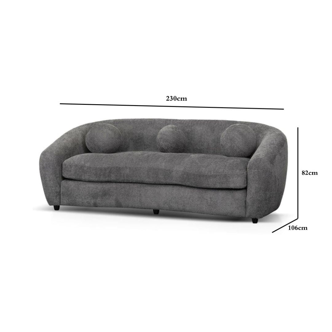 Harrison 3S  Sofa - Iron Grey Boucle
