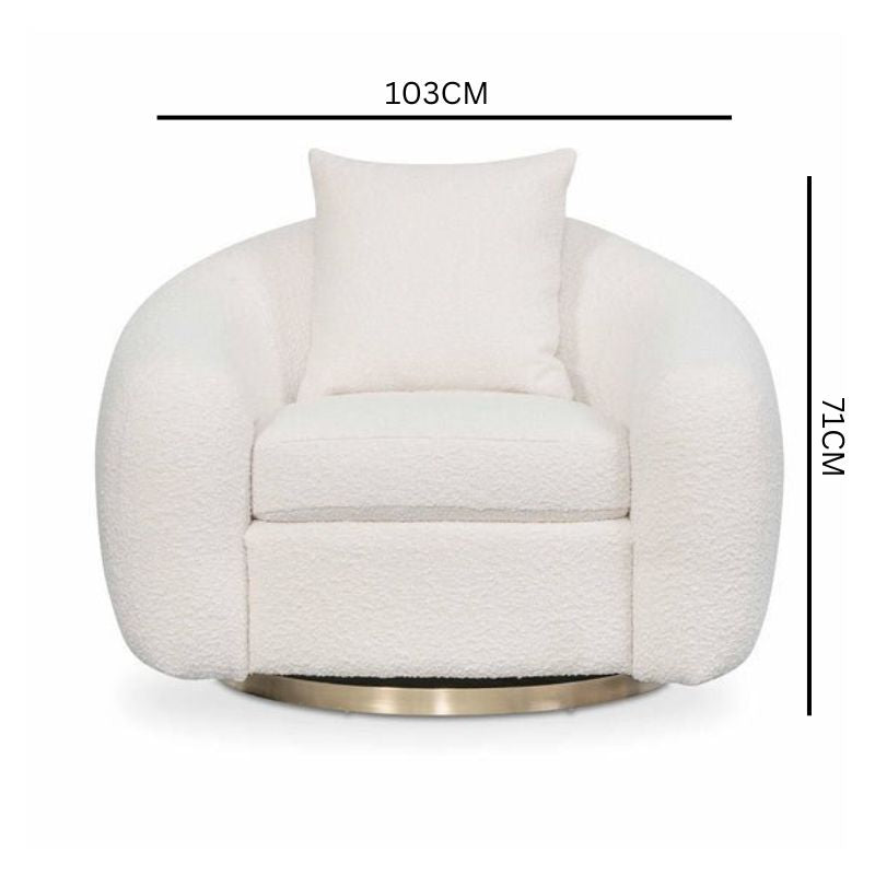 Harrison Armchair - Ivory White Boucle