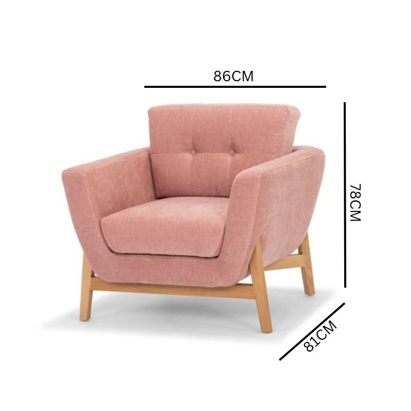Hugo  Armchair - Dusty Blush