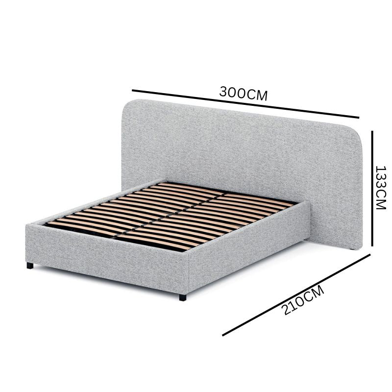 Jasper King Sized Bed Frame - Pepper Boucle