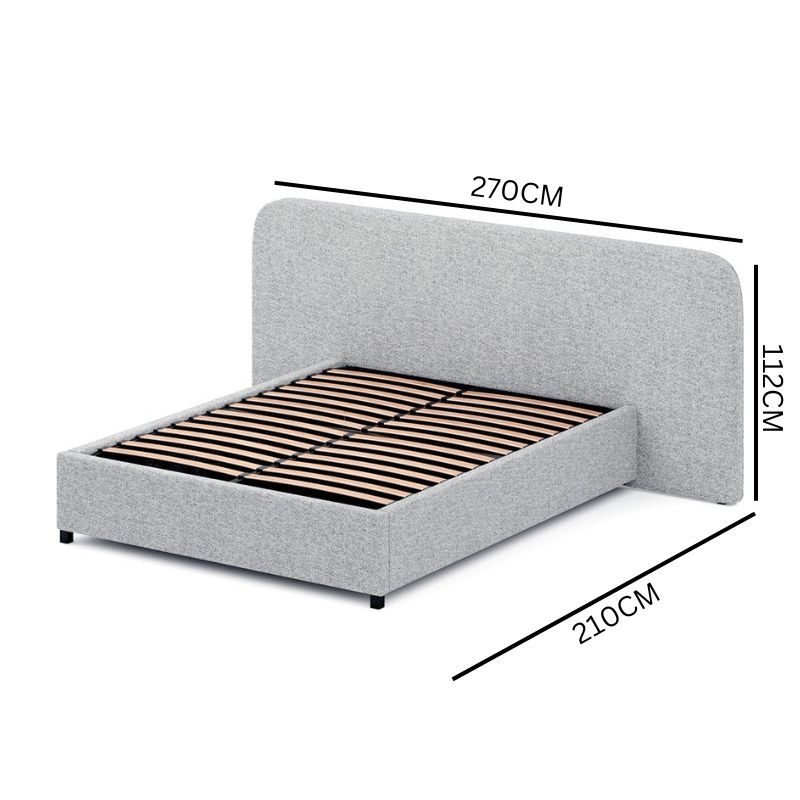 Jasper Queen Bed Frame - Pepper Boucle