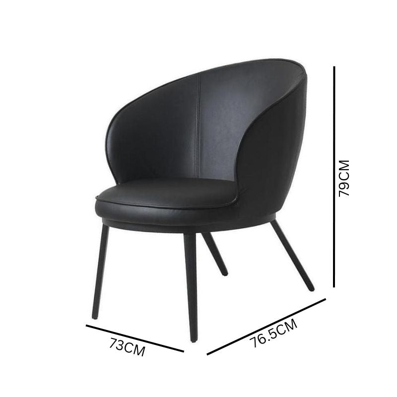 Johns Faux Leather Lounge Chair - Black