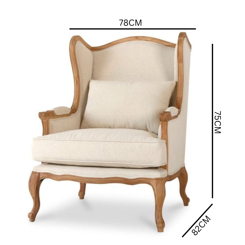 Julian  Wingback Armchair - Light Beige