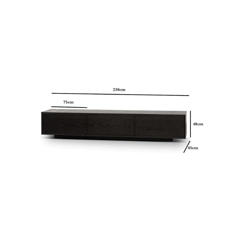 Lila Wooden Entertainment Unit - Full Black