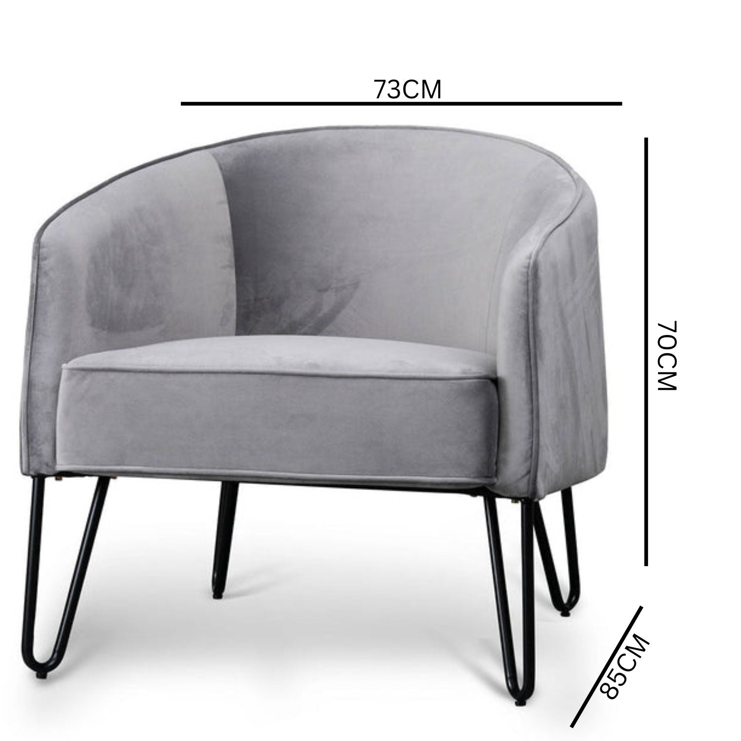 Logan Dark Grey Velvet Armchair