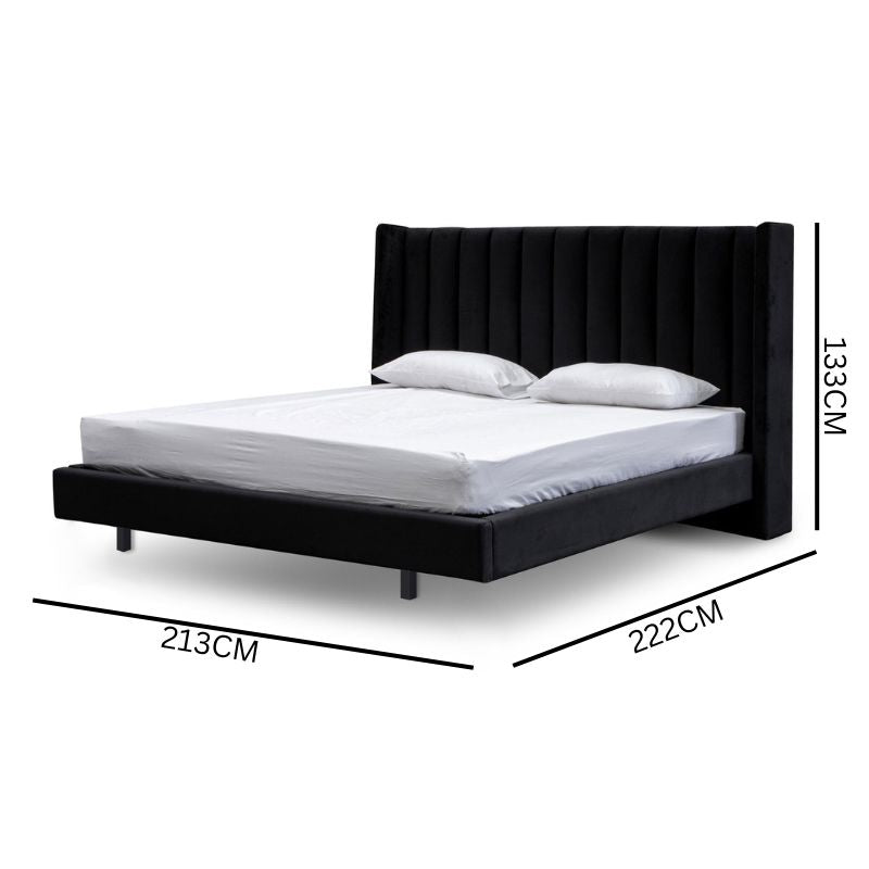 Mark King Bed Frame - Black Velvet