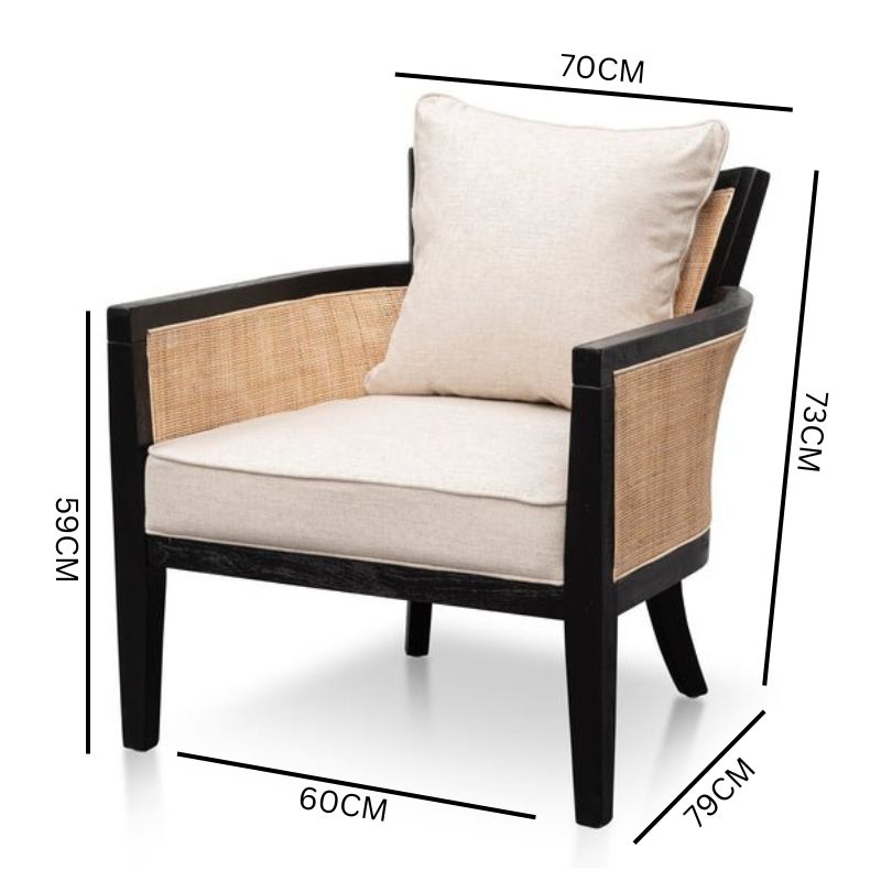 Martin Rattan Armchair With Sand White