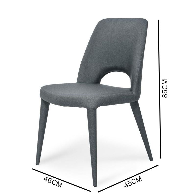 Mia Fabric Dining Chair - Gunmetal Grey