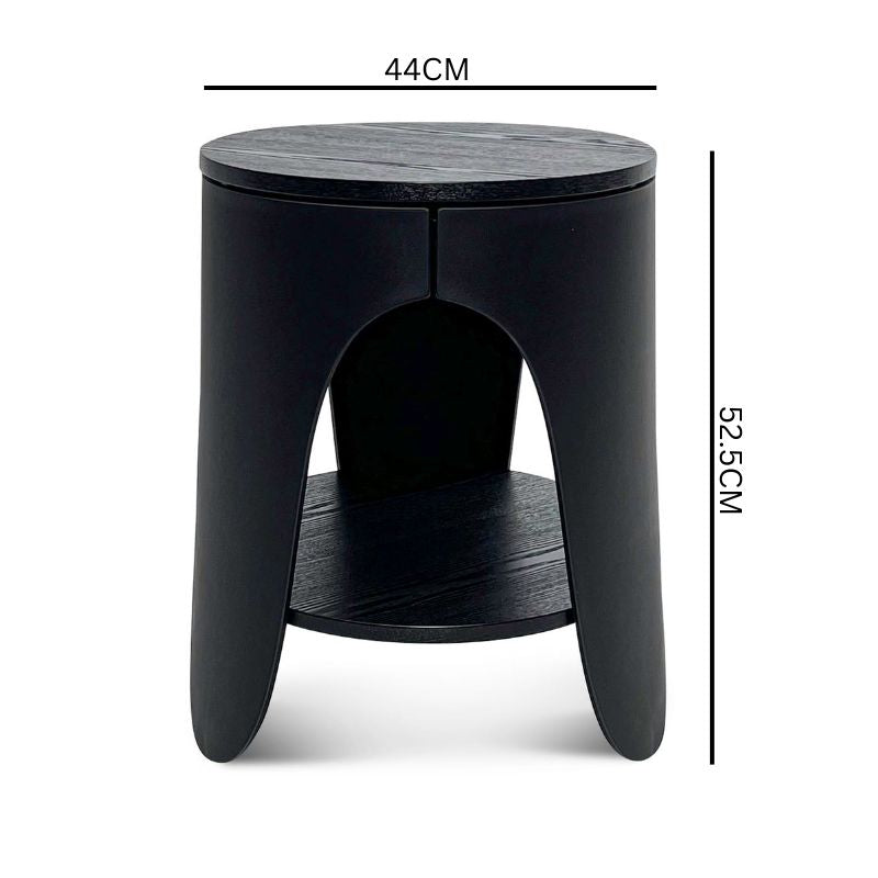 Milani Round Side Table - Full Black