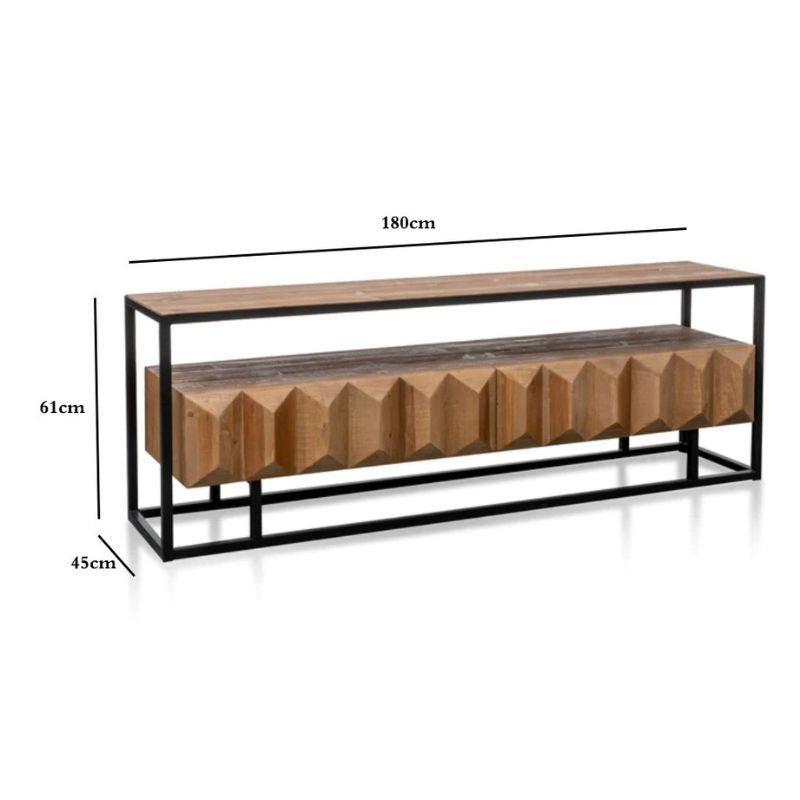 Natalie TV Entertainment Unit - Natural with Black Frame