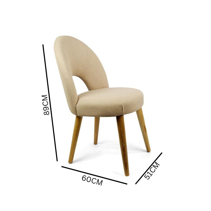 Oliver Upholstered Dining Chair - Stone Fabric