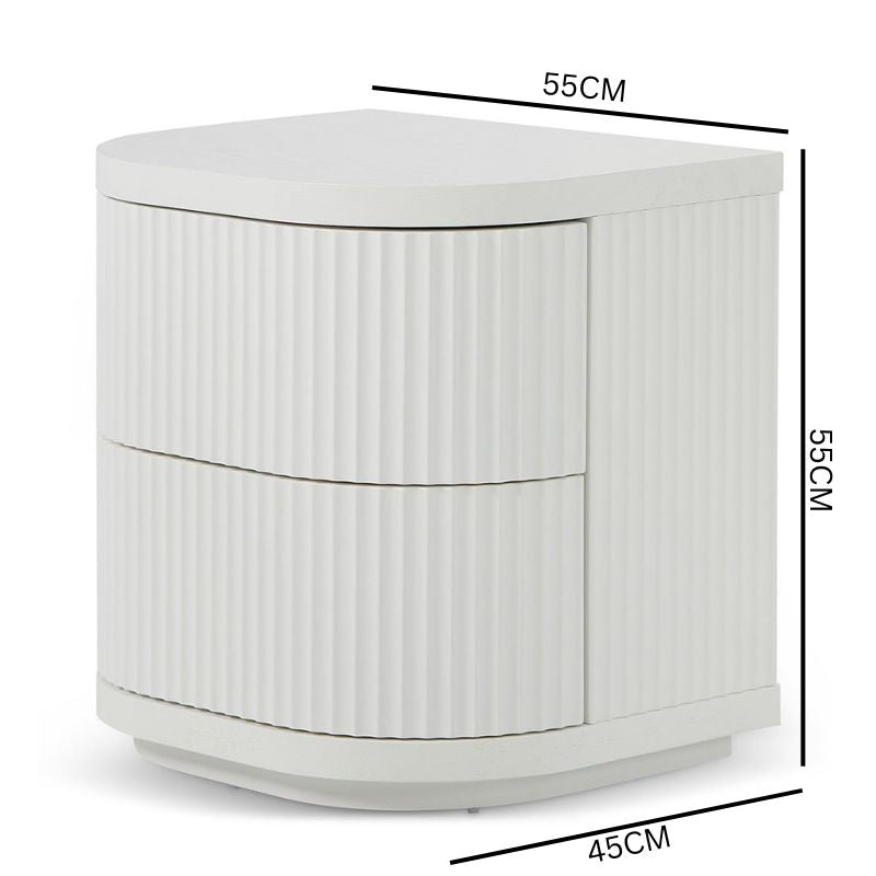 Orion Bedside Table - Full White