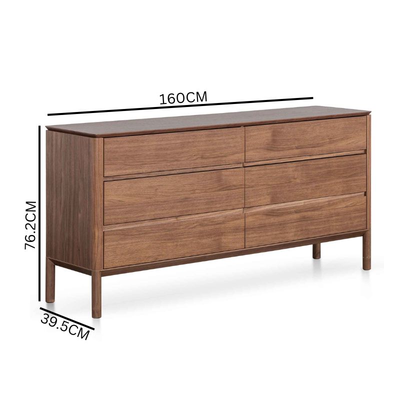 Owen 6 Drawers Wooden Chest - Walnut