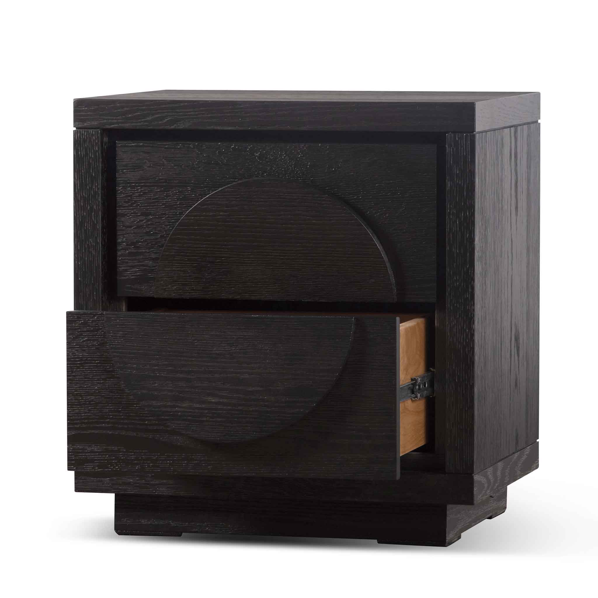 Amiyah Bedside Table - Textured Espresso Black